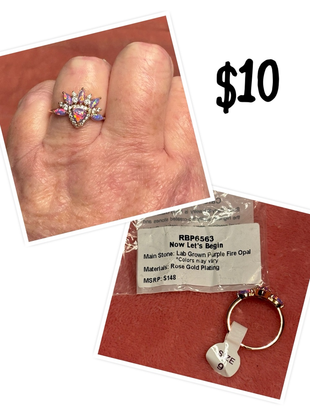 Now Let's Begin Rose Gold Purple Fire Opal Statement Ring - Pink/Purple